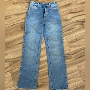 Rollas Original High Rise Straight Jeans - Ashley Blue